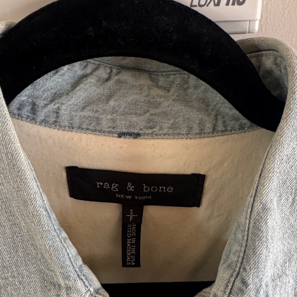 Rag & Bone Light Blue Denim Button-Down Western Shirt - Picture 2 of 4